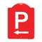 Signmission Designer Series PW/ Left Arrow, Red & White Aluminum Architectural Sign, 18" x 24", RW-1824-23512 A-DES-RW-1824-23512 - alternate 1